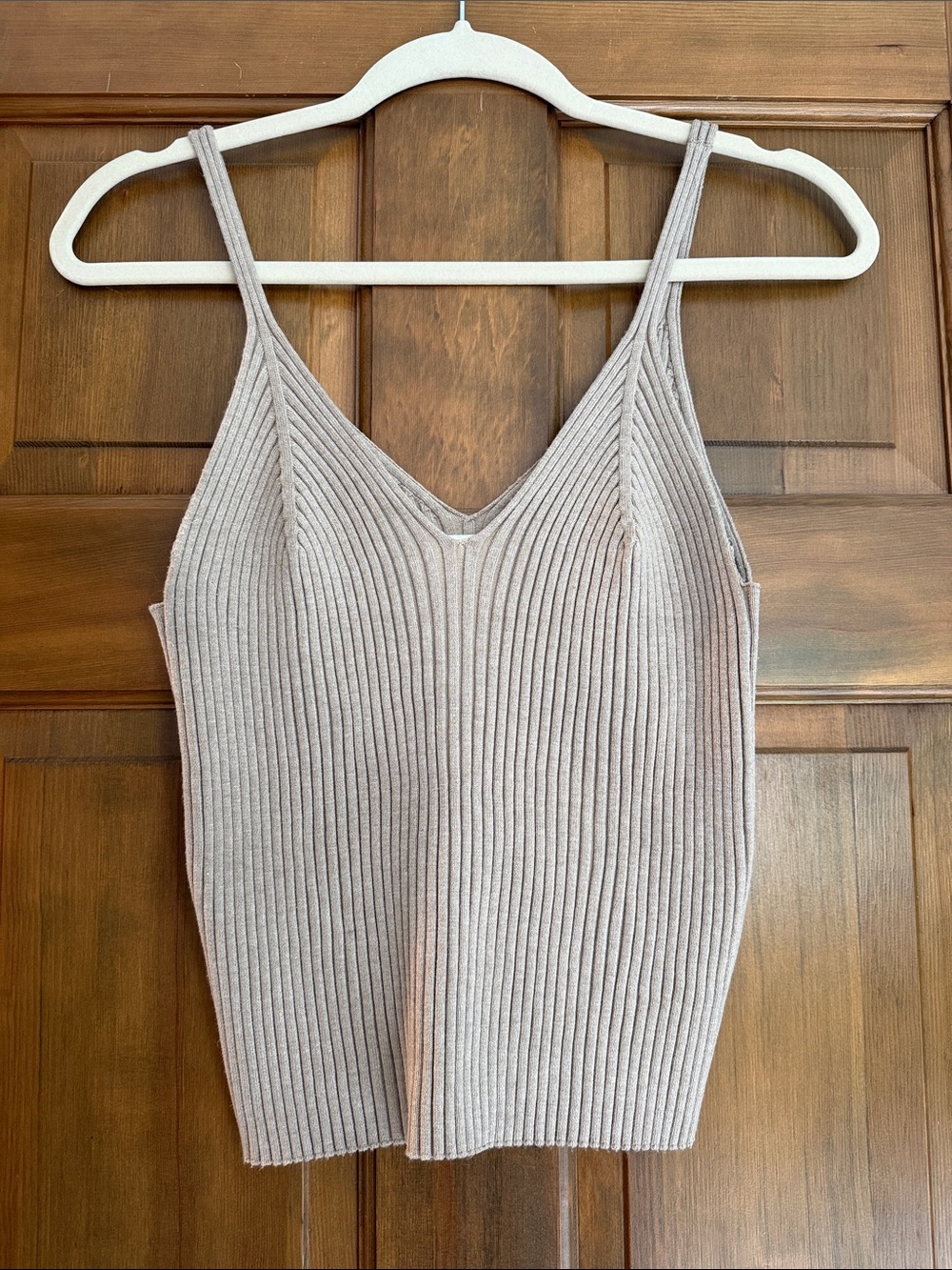 Ribbed V-Neck Knit Tank
